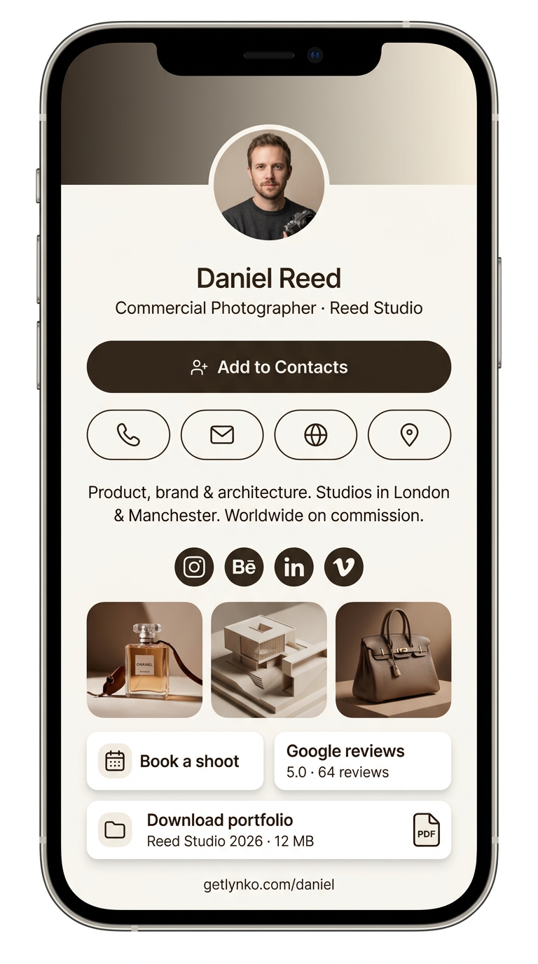 Daniel Reed's Lynko profile shown on a phone
