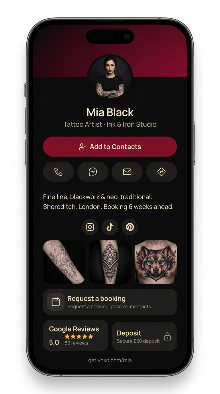 Mia Black's Lynko profile shown on a phone
